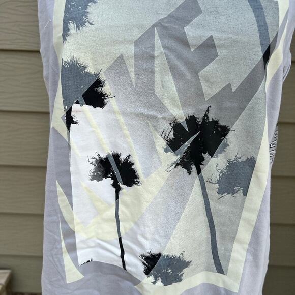 NIKE racerback tank top, gray, palm trees, women's size S, NWT - Picture 2 of 8